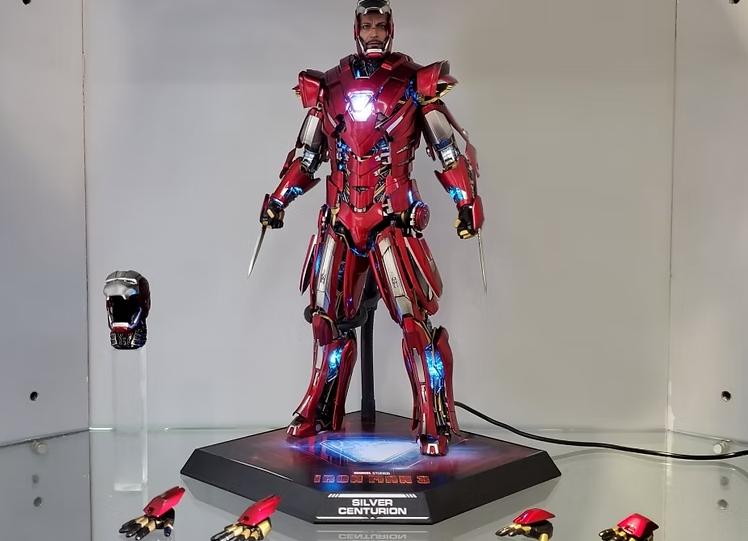 Ready! Hot Toys MMS618D43 IRON MAN 3 1/6 SILVER CENTURION ARMOR SUIT UP VERSION