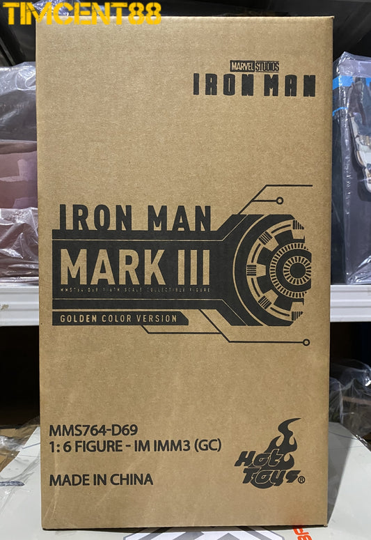 Ready! Hot Toys MMS764D69 Iron Man 1/6 Iron Man Mark III (Golden Color Version)