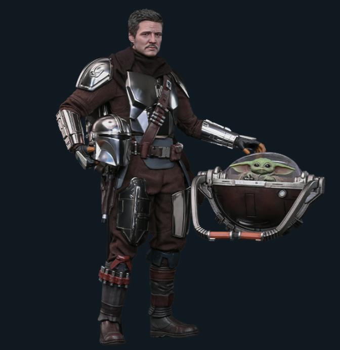 Ready! Hot Toys MMS872 Star Wars: The Mandalorian & Grogu 1/6 The Mandalorian & Grogu Set (Deluxe Version)