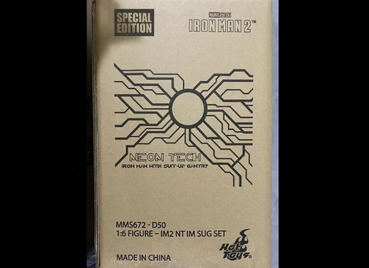 Ready! Hot Toys MMS672D50 1/6 NEON TECH IRON MAN WITH SUIT-UP GANTRY Special