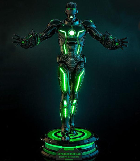 Ready! Hot Toys CMS036D83 Marvel Comics 1/6 Superior Iron Man (Infamous Neon Version)