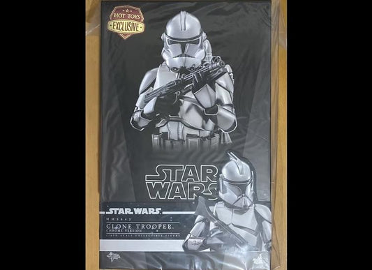 Ready! Hot Toys MMS643 STAR WARS 1/6 CLONE TROOPER (CHROME VERSION)