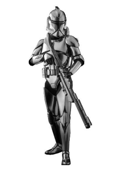 Ready! Hot Toys MMS643 STAR WARS 1/6 CLONE TROOPER (CHROME VERSION)