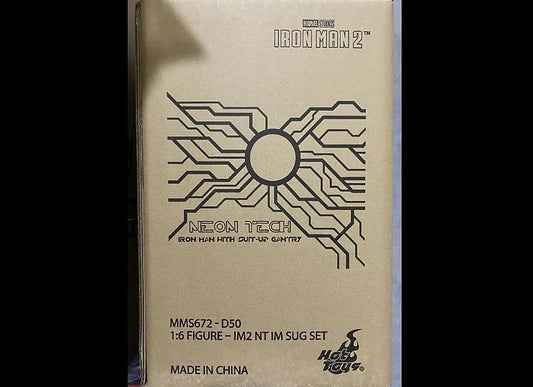 Ready! Hot Toys MMS672D50 1/6 NEON TECH IRON MAN WITH SUIT-UP GANTRY
