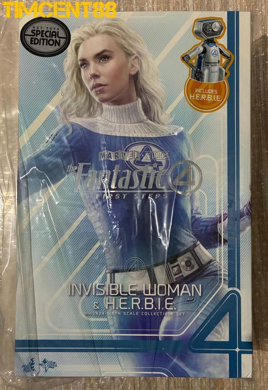 Ready! Hot Toys MMS824B The Fantastic Four: First Steps 1/6 Invisible Woman and H.E.R.B.I.E. (Special Edition)